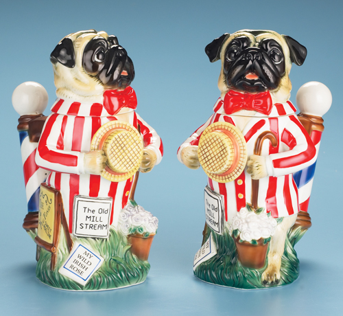 pug stein m cornell importers inc porcelain figural barbershop pug stein pug stein m cornell importers inc porcelain figural barbershop pug stein
