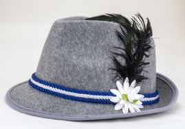 Trilby Hat with Blue/White Cord