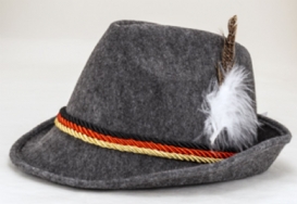 Trilby Hat with Black/Red/Orange Cord