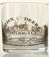 John Deere Matte Gold 1870s Logo Double Old Fashioned Glass