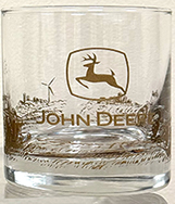 John Deere Matte Gold Modern Logo Double Old Fashioned Glass