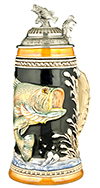 Fishing Bass Stein With Bass Lid