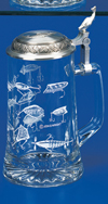 Jon Q Wright Glass Fishing Lures Stein